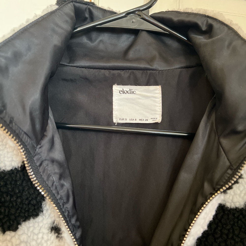 Cow print fleece zip up - Picture 3 of 3